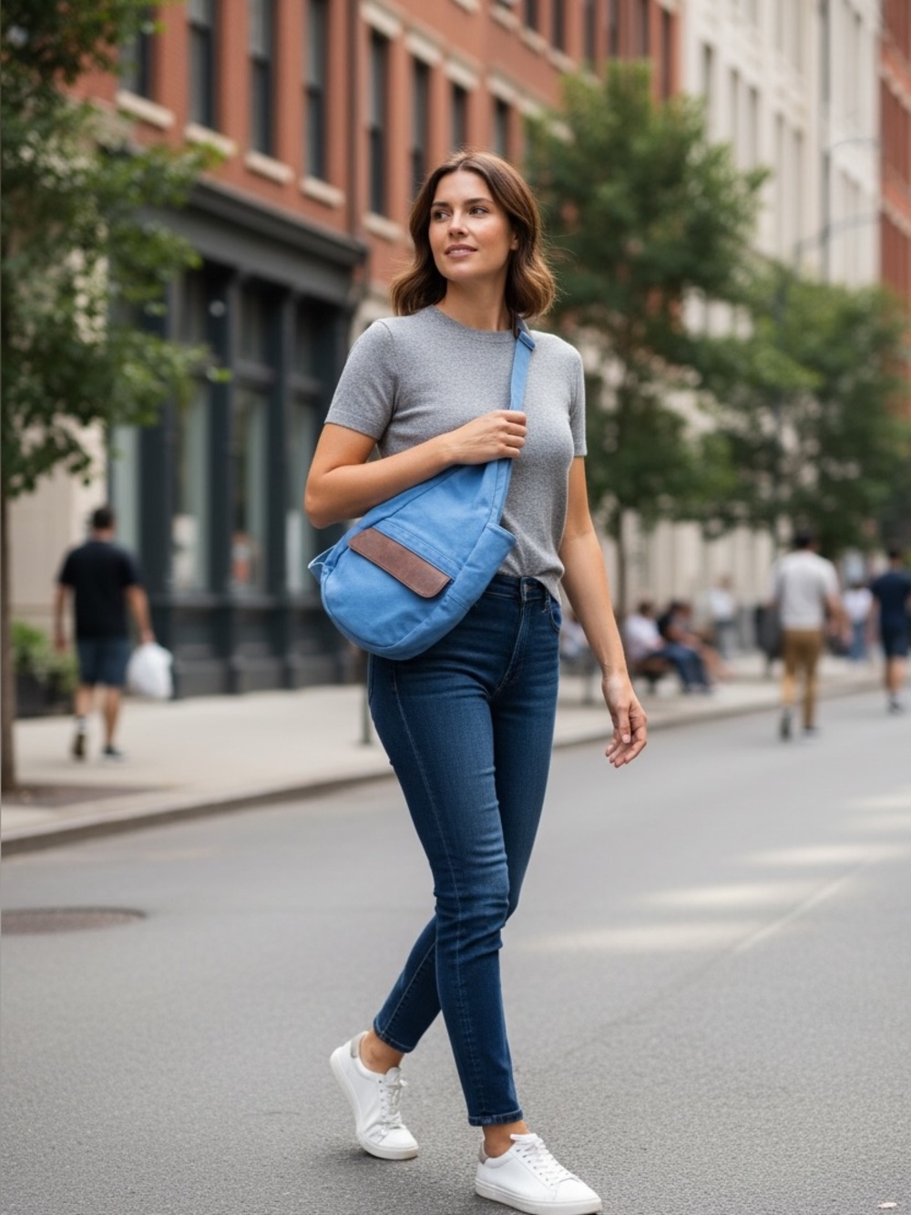 BOTH LL Bean Blue Canvas Shoulder Bag and cute canvas tote bag.  2 for 1 price!